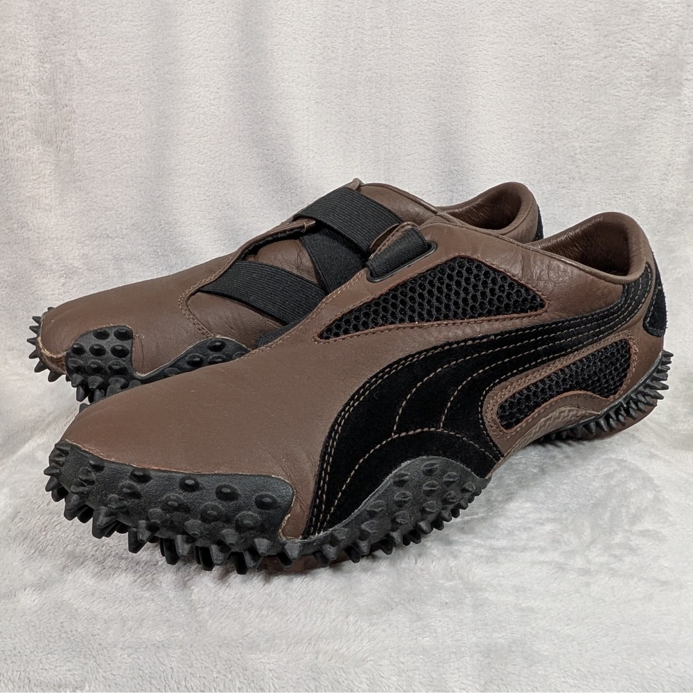 Puma Mostro Vintage Leather Rubber Spikes Brown Black Mens US 9 2004 340862 06